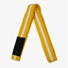 Yellow With White Stripe Brazilian Jiu Jitsu Belt for Adults, Cotton Material (100% Professional Quality) - Brand New